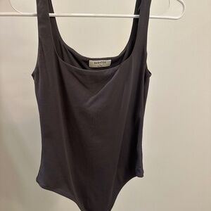 Aritzia Contour Squareneck Bodysuit - Dark Grey